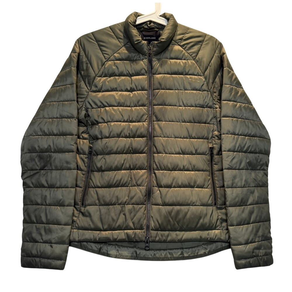 Everlane Renew Jacket Women Small Olive Green Puffer Full Zip Lightweight Casual